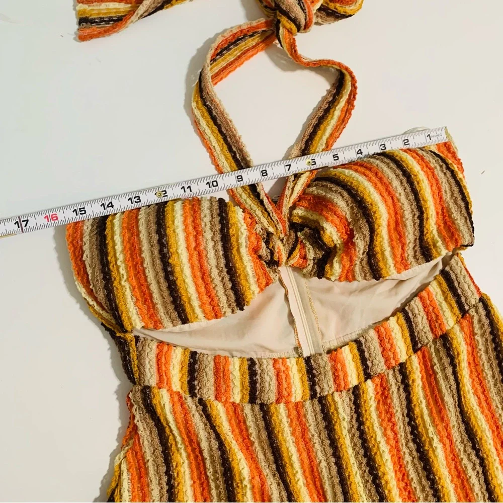Romper Halter Top 
The Sang Multi Color Striped Size Medium Cut Out Mid-Section - Picture 6 of 8